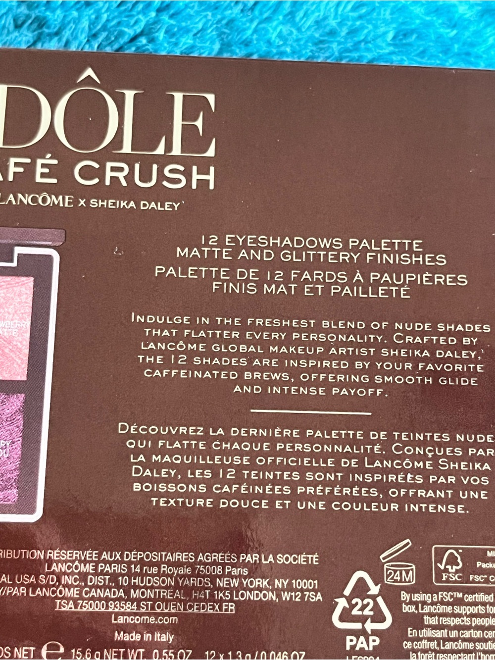 Lancome Idole Cafe Crush Eye Makeup Platte (12 Shades) x Sheika Daley 2025 NIB - Picture 9 of 11